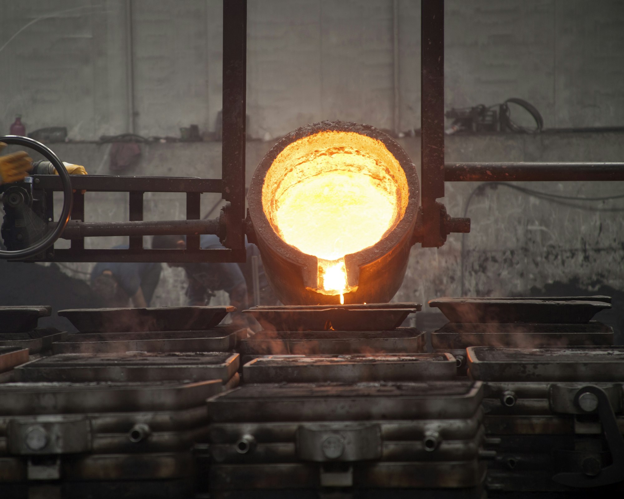 Liquid Molten Steel Industry. Casting, melting, molding and foundry.